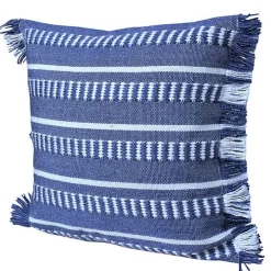 Blue Dash Stripe Indoor/Outdoor Pillow