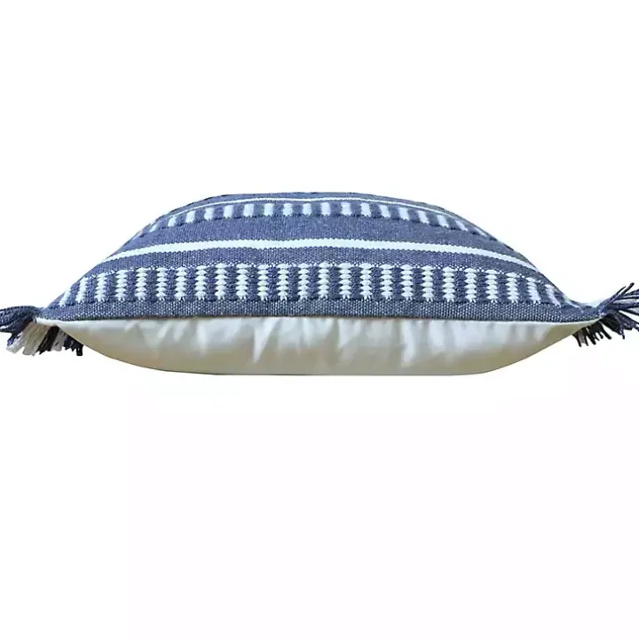 Blue Dash Stripe Indoor/Outdoor Pillow