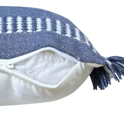 Blue Dash Stripe Indoor/Outdoor Pillow