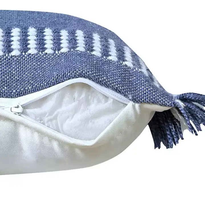 Blue Dash Stripe Indoor/Outdoor Pillow