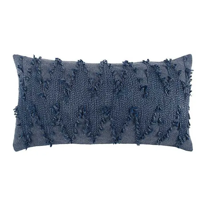 Blue Deconstructed Chevron Accent Pillow
