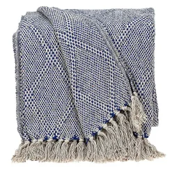 Blue Diamond Handwoven Throw