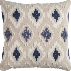 Blue Diamond Textured Pillow