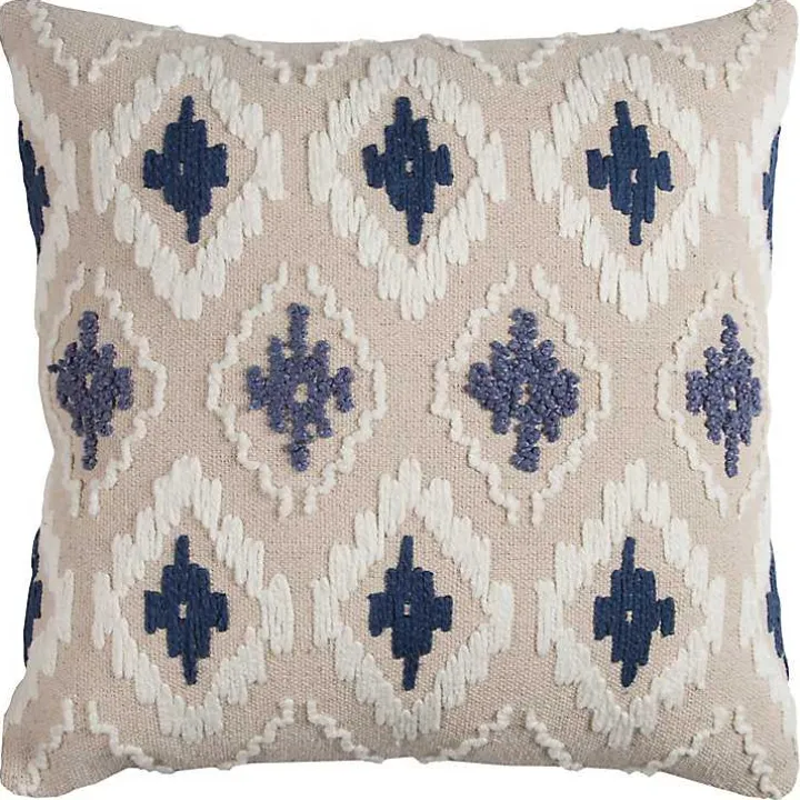 Blue Diamond Textured Pillow