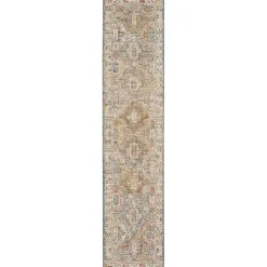 Blue Distressed Multi Medallion Runner, 2x10
