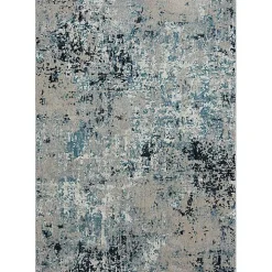 Blue Distressed Washable Area Rug, 7x9