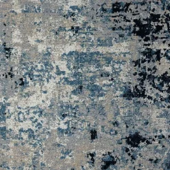 Blue Distressed Washable Area Rug, 7x9
