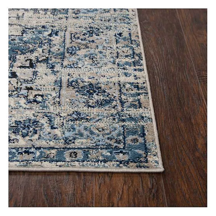 Blue Edward Medallion Area Rug, 8x10