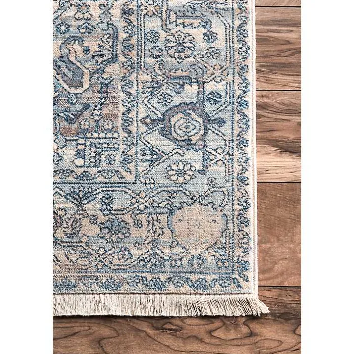Blue Eli Medallion Fringe Area Rug, 4x6