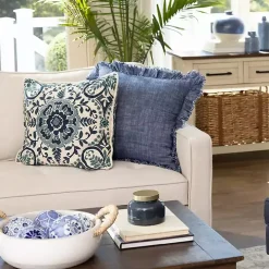 Blue Embroidered Claudia Pillow