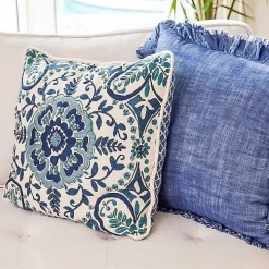 Blue Embroidered Claudia Pillow