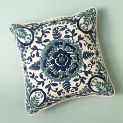 Blue Embroidered Claudia Pillow