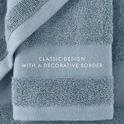 Blue Essential Cotton Bath Towels, Set of 4