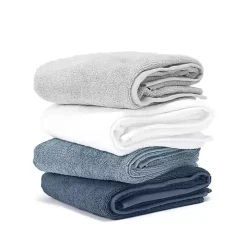 Blue Essential Cotton Bath Towels, Set of 4