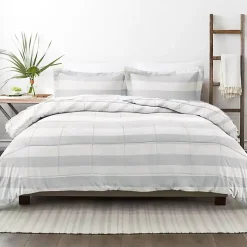 Blue Faded Stripe 3-pc. Queen Comforter Set