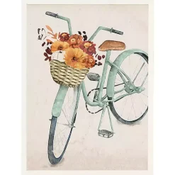 Blue Fall Bike Framed Art Print