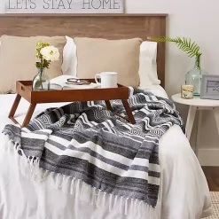 Blue Farmhouse Stripe Throw