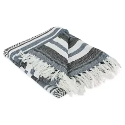 Blue Farmhouse Stripe Throw