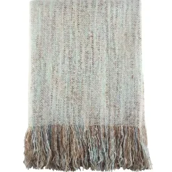 Blue Faux Mohair Fringe Throw