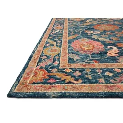 Blue Floral Fernanda Wool Area Rug, 5x7