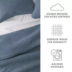 Blue Floral Stitch 2-pc. Twin Quilt Set