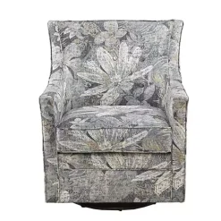 Blue Floral Swivel Mica Glider Accent Chair