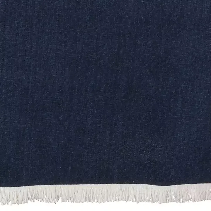 Blue Fringe Border Table Runner, 72 in.