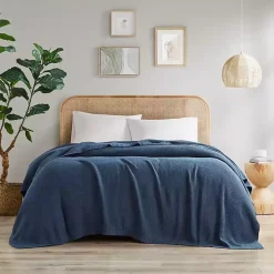 Blue Full/Queen Rylan Knit Blanket