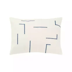Blue Geometric Woven Lines Throw Pillow