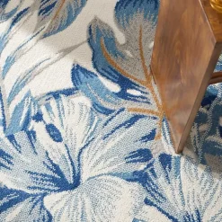 Blue Grand Leaf Coastal Area Rug, 5x7