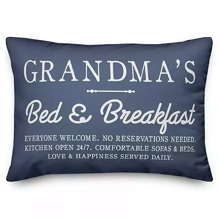 Blue Grandma's Bed and Breakfast Accent Pillow