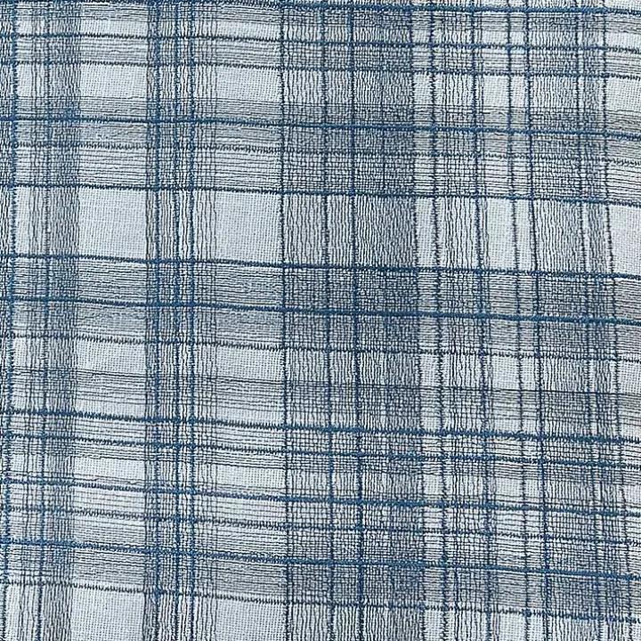 Blue Handwoven Plaid Throw Pillow