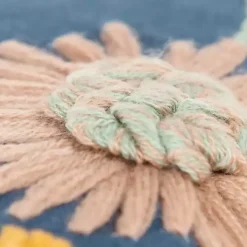 Blue Hello Fall Embroidered Pillow