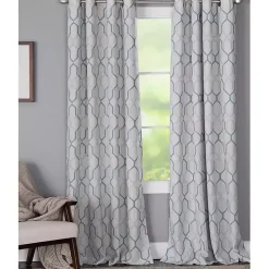 Blue Interlock Single Curtain Panel, 84 in.