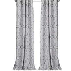 Blue Interlock Single Curtain Panel, 84 in.