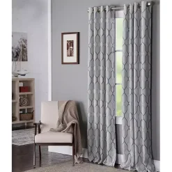 Blue Interlock Single Curtain Panel, 84 in.