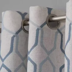 Blue Interlock Single Curtain Panel, 84 in.