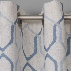 Blue Interlock Single Curtain Panel, 84 in.