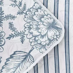 Blue Jacobean Reversible 3-pc. King Quilt Set