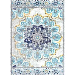 Blue Kiyoko Area Rug, 5x7