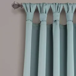 Blue Knotted Curtain Panel Set, 95 in.
