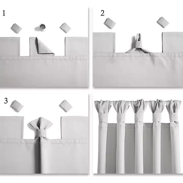 Blue Knotted Curtain Panel Set, 95 in.