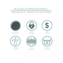 Blue Knotted Curtain Panel Set, 95 in.