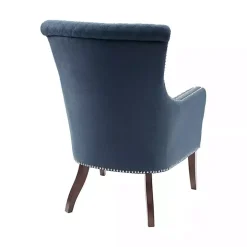 Blue Lanea Quilted Accent Chair with Silver Studs