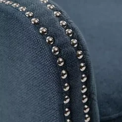 Blue Lanea Quilted Accent Chair with Silver Studs