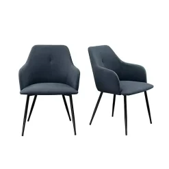 Blue Lily Upholstered Dining Chairs, Set of 2