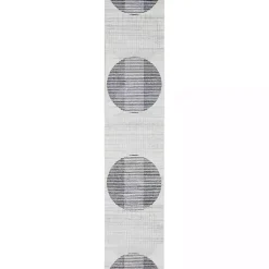 Blue Linear Geometric Washable Runner, 2x10