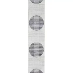Blue Linear Geometric Washable Runner, 2x12