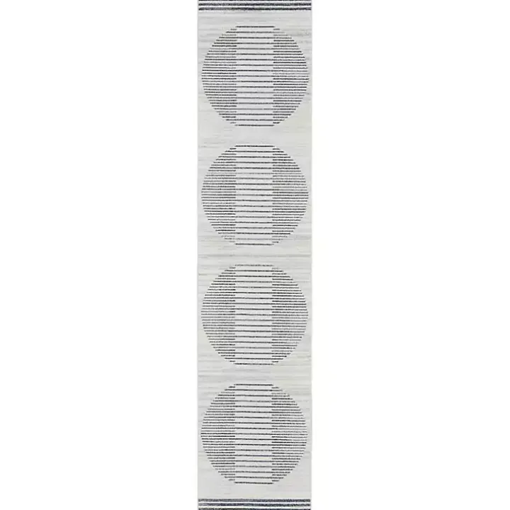 Blue Linear Sphere Washable Runner, 2x10