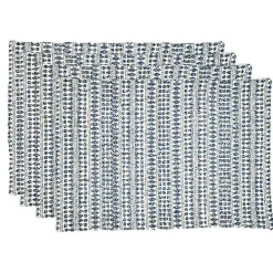 Blue Lines Woven Placemats, Set of 4